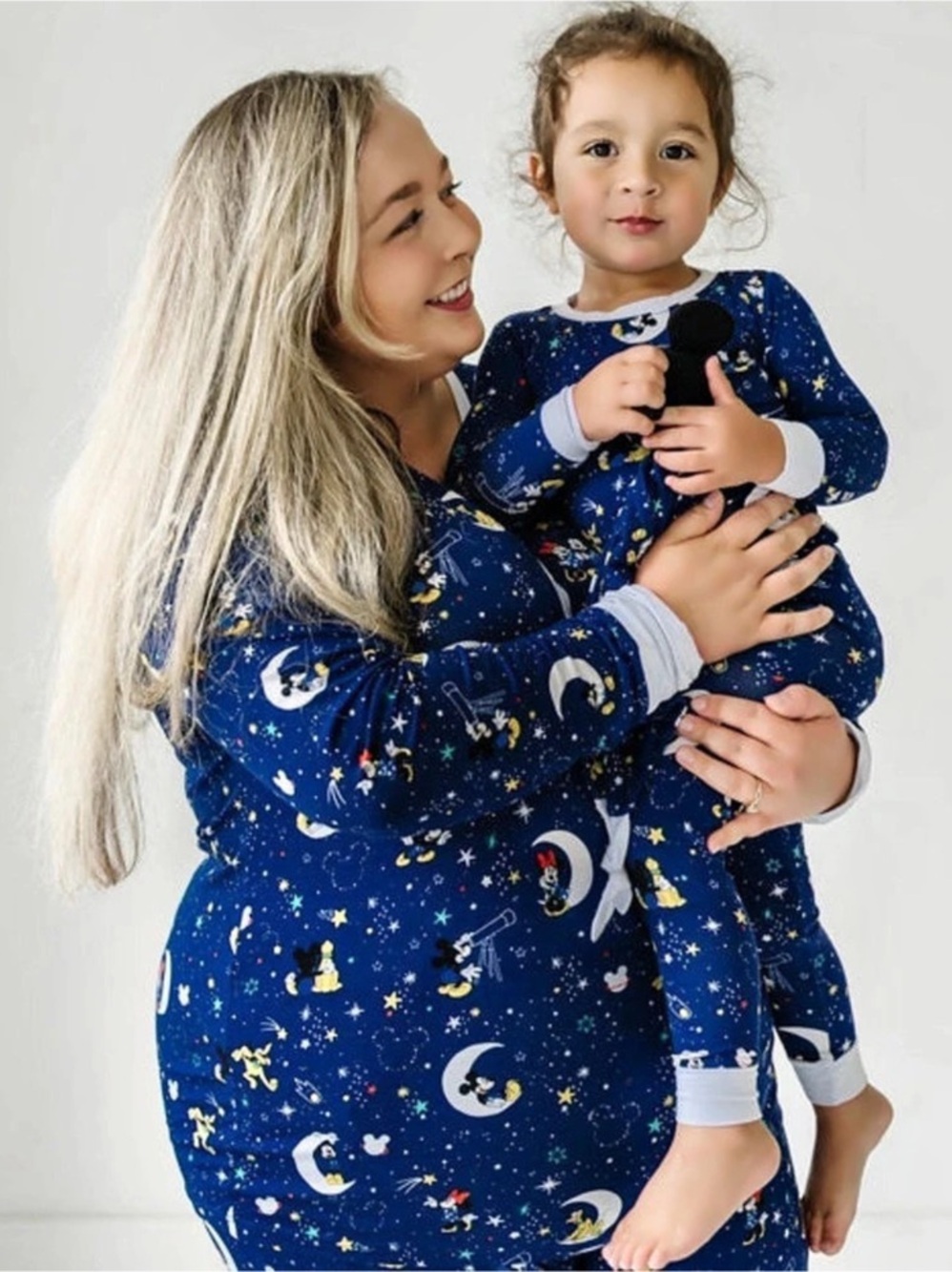 Disney Little Sleepies Disney Pajama Set Blue & White Mickey in the Moon 5/6